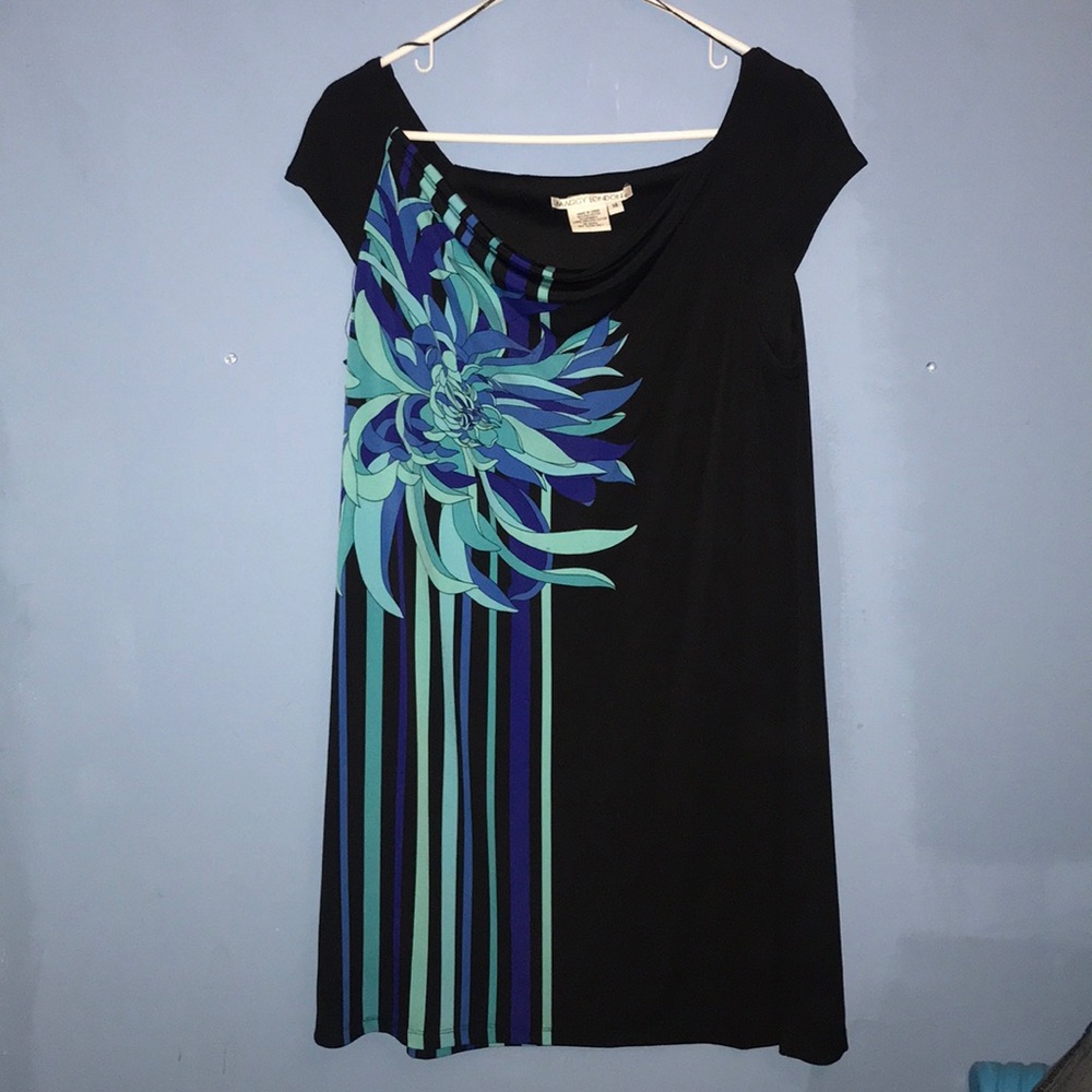 Black dress with flower print